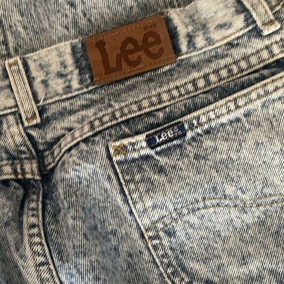 Vintage Lee Acid Wash tapered leg zip ankle high waisted jeans 15 - Picture 7 of 9